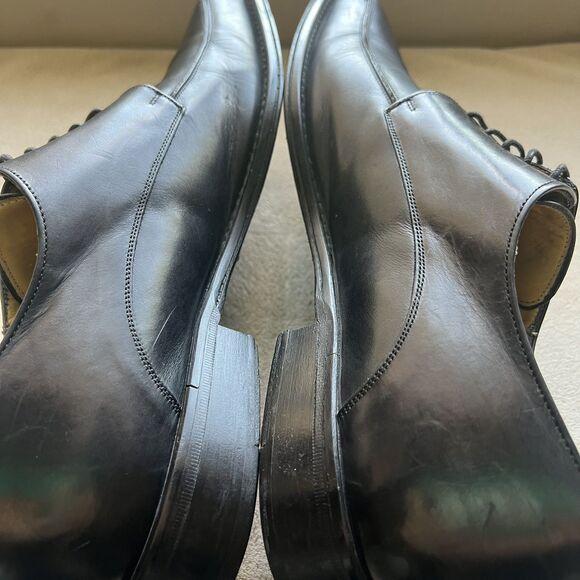 Mezlan Linosa Black Leather Oxford Men’s  12 M Made in Spain Bicycle Toe Dress - Picture 4 of 16